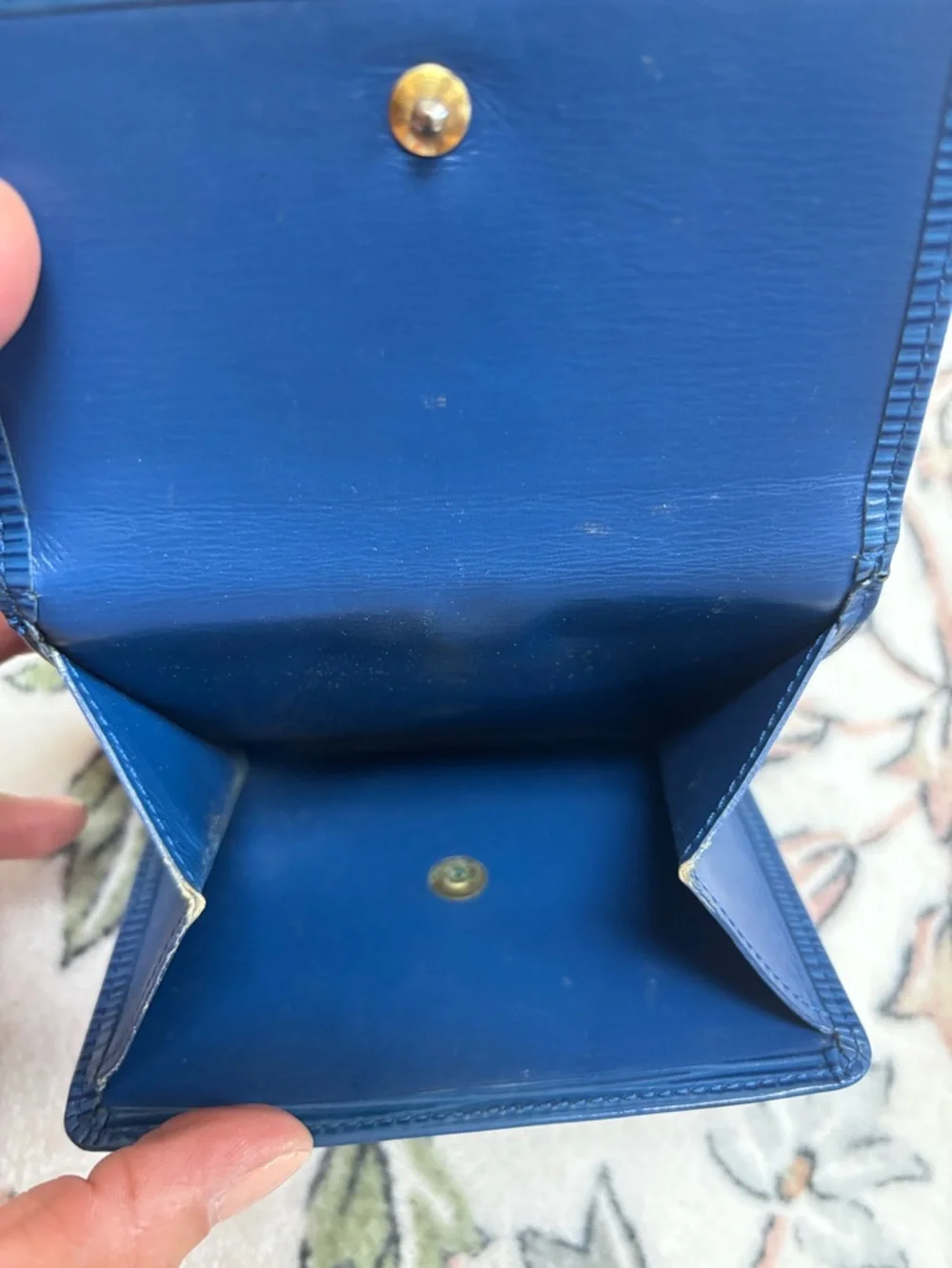 Louis Vuitton Blue Epi Leather Compact Wallet